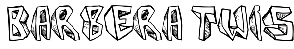 Barbera Twisted font preview